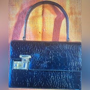 New without tags vintage 50s by CHANDLER Black, crock, embossed bag.